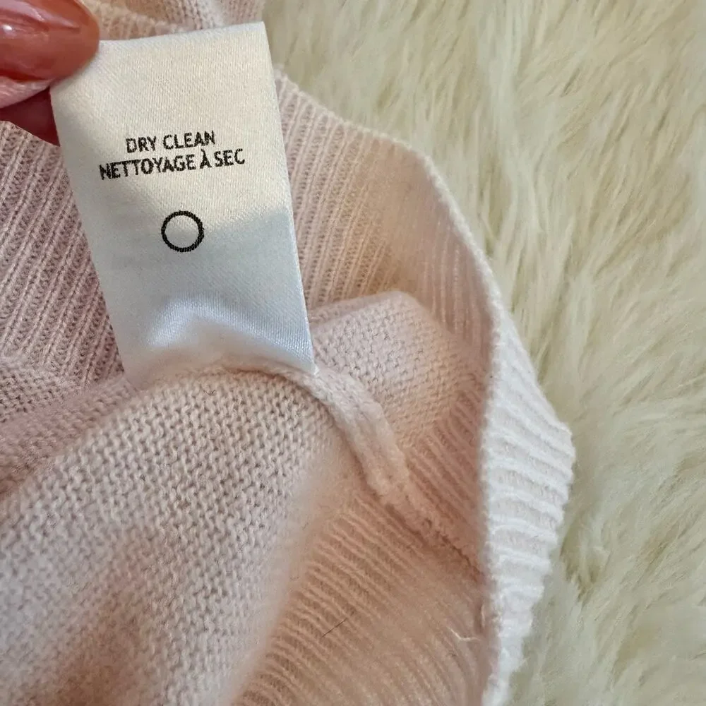 A.L.C. Pink Twist Cut Out Wool Cashmere Sweater XS